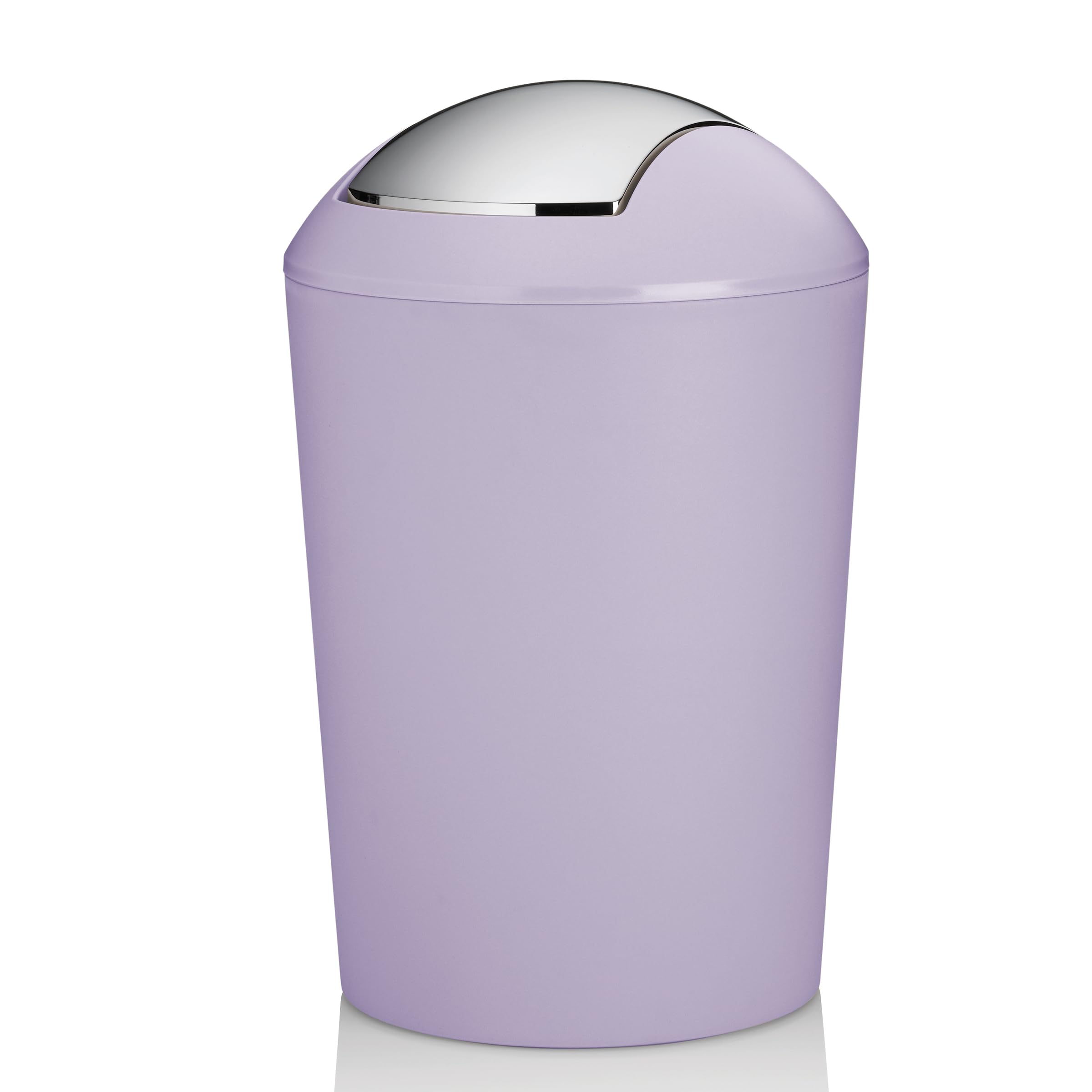 Kela Cosmetic Bin Violet 1.7L, Mini Waste Bin Bathroom with Swing Lid, Plastic, MARTA, Small Tabletop Waste Bin Pastel Violet Matte