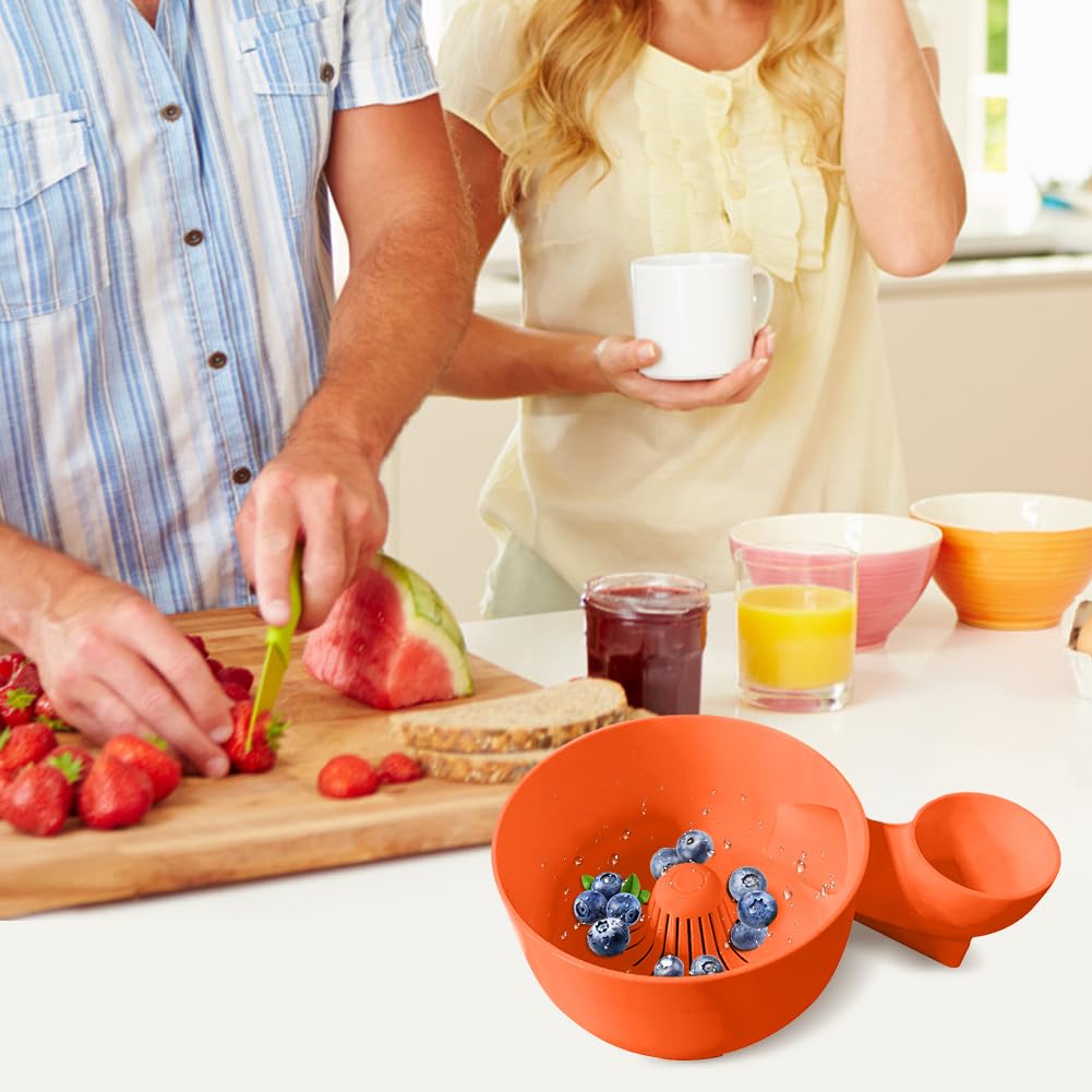 Tazón portátil de frutas de lavado canasta automática de vegetales y lavadora de frutas (naranja S)