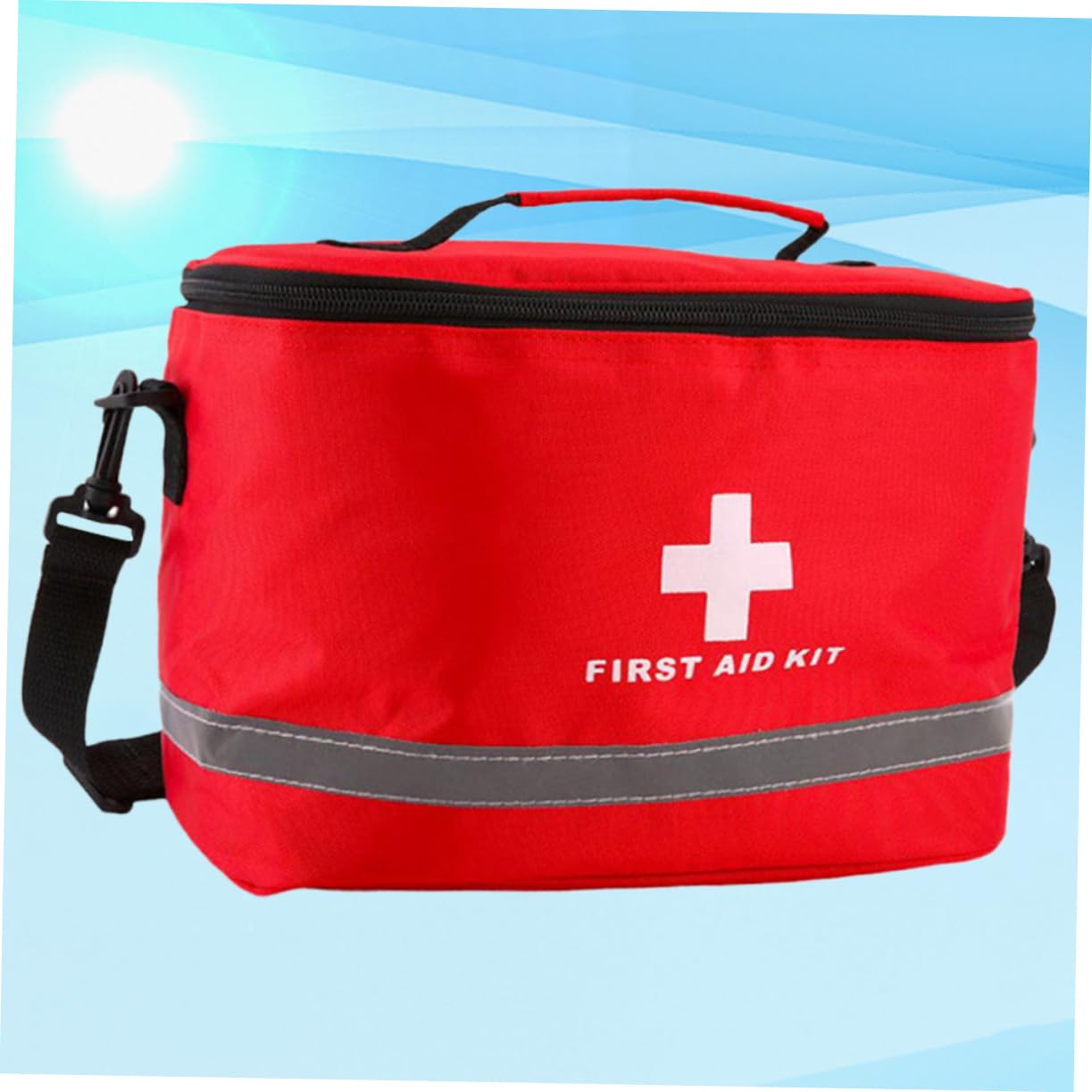 SEWOART First Aid Box Shoulder Strap Cylinder Shape Bag for Emergency Compact Color