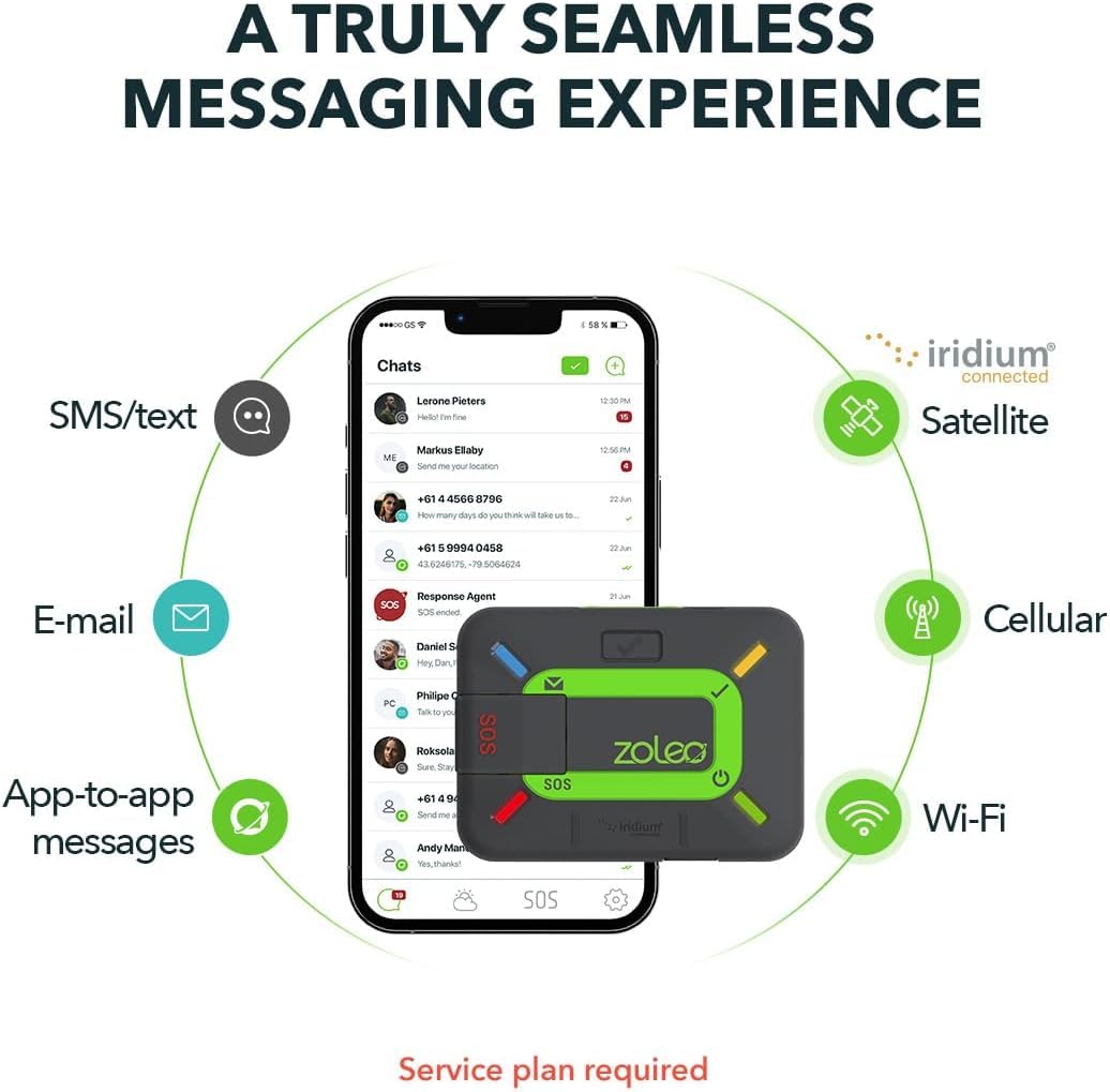 ZOLEO Satellite Communicator – Two-Way Global SMS Text Messenger & Email, Emergency SOS Alerting, Check-in & GPS Location – Android iOS Smartphone Accessory (Renewed)