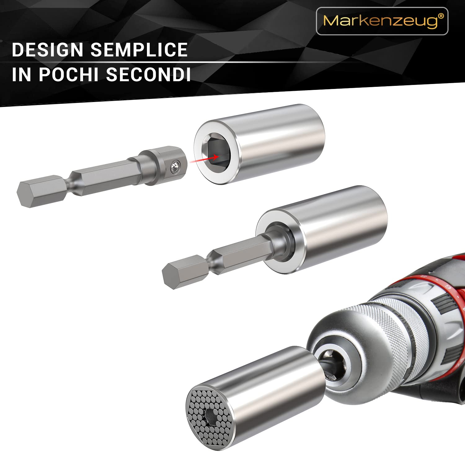 L’ORIGINALE Chiave universale premium I Design migliorato 2021 I Chiave a tubo universale I Chiave multifunzione I Riparazione attrezzi 7-19 mm con adattatore