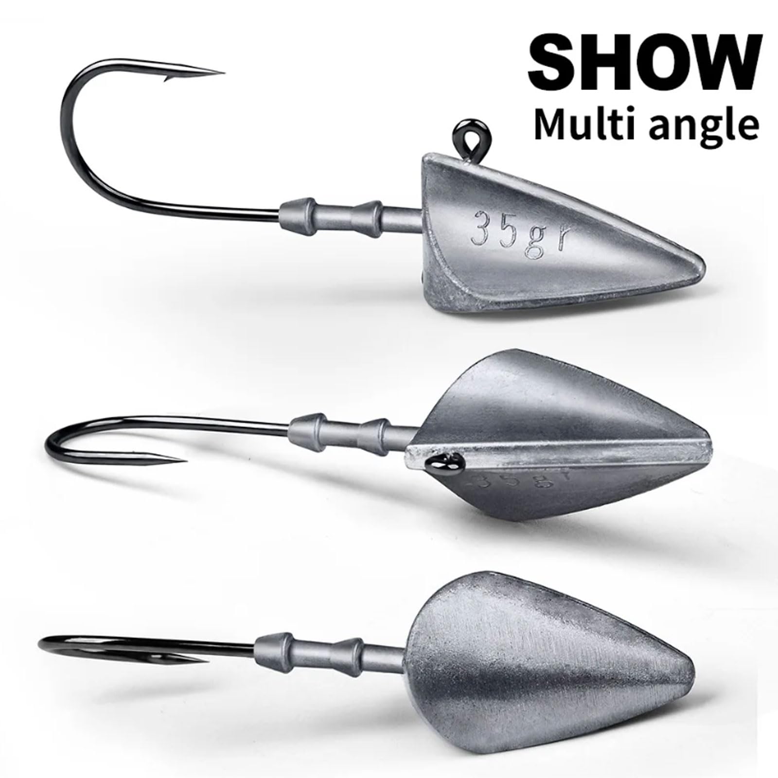 Anzuelos, Anzuelos de Pesca (5 Unidades) con Cabeza plomada Tipo dardo, anzuelos for señuelos Gusano, Blandos, Cebo Artificial, Aparejos for(21g)