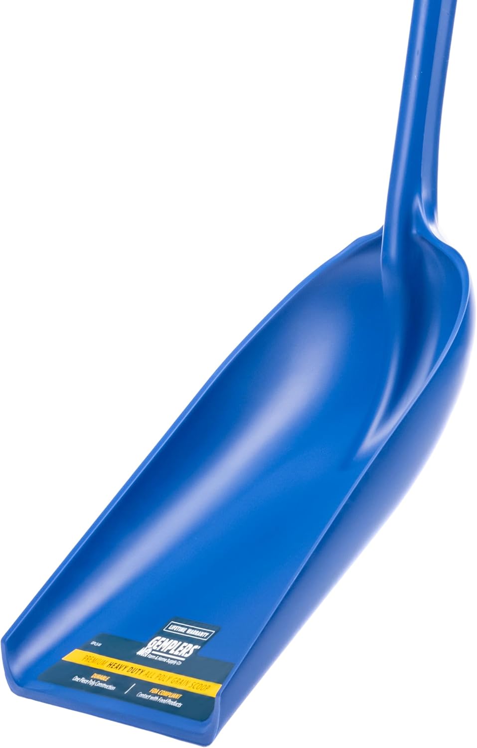 Gemplers Poly Scoop Shovel, FDA Food Safe, One Piece Construction, Non-Slip Grip Handle, 42" L
