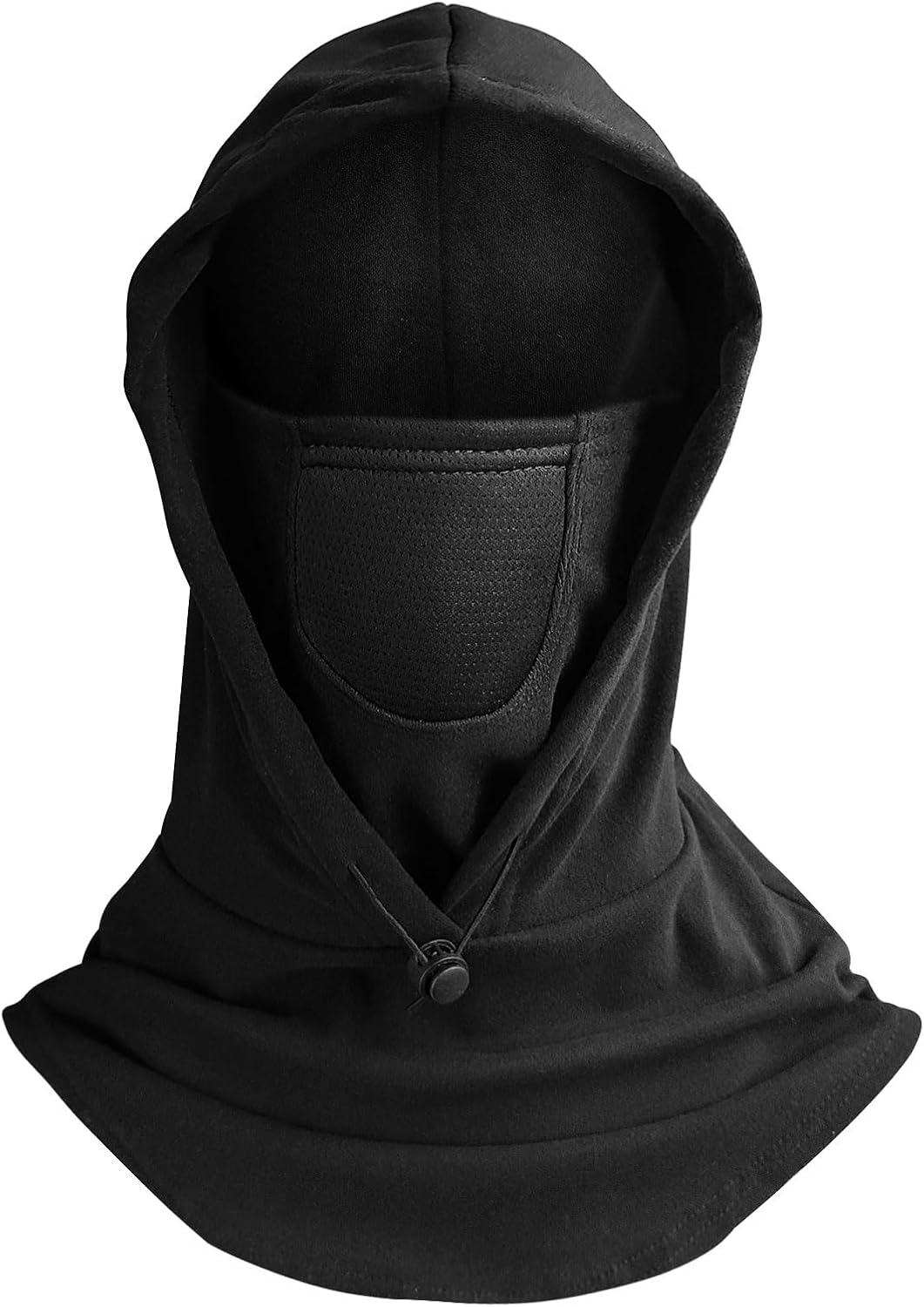 Balaclava Face Mask for Men Women: Lightweight Breathable Sweat-Absorbing Ski Mask with Adjustable Drawstring. UV Protection Cycling Motorcycle Face Cover - Black