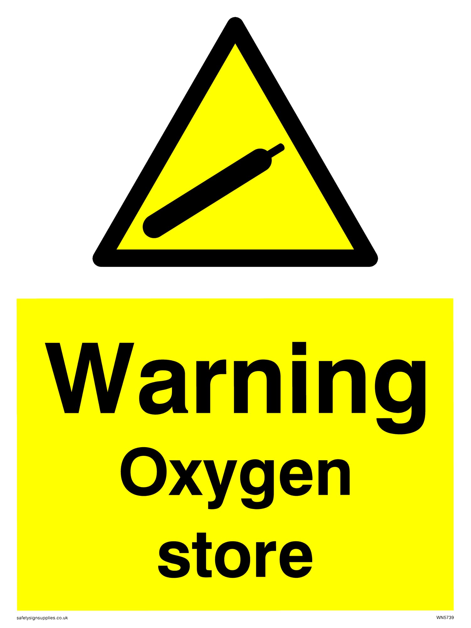 Pack of five - Warning Oxygen Store Sign - 150x200mm - A5P