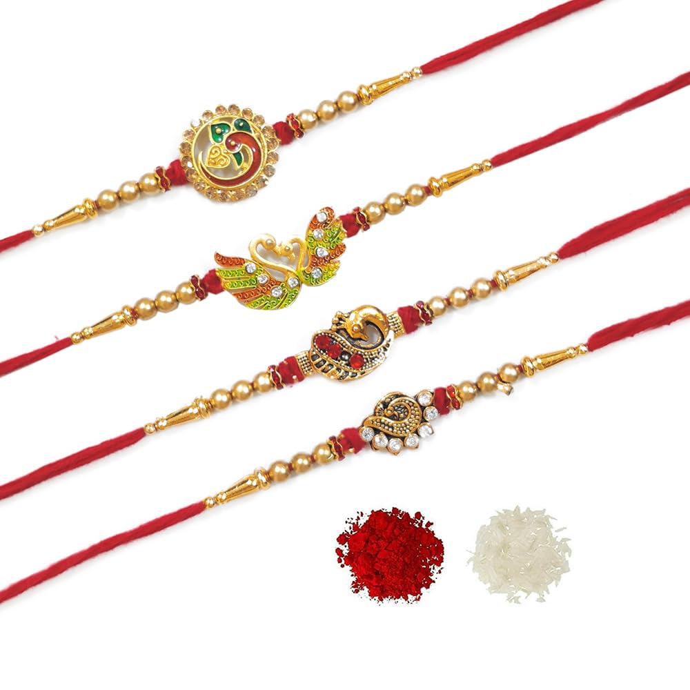 DMS RETAIL Rakhi For Brother|Ralhi Bracelet For Men|Rakshabandhan Rakhi|Peacock Rakhi Set Of 4 (Peacock1) (B0C9K7GGCV) Amazon Price History, Amazon Price Tracker