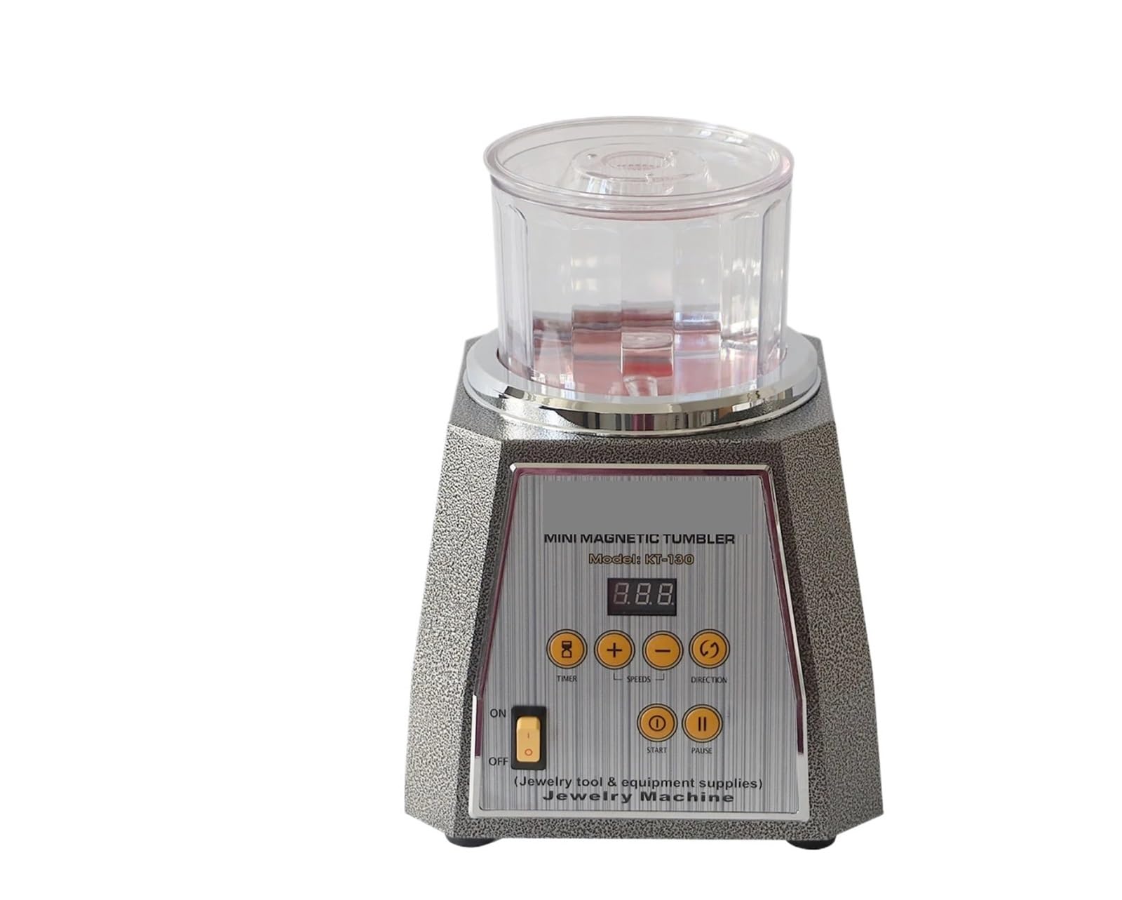 JVDDI KT-130 Magnetic Tumbler, 130mm Jewelry Rotary Polishing Machine For Finishing And Cleaning