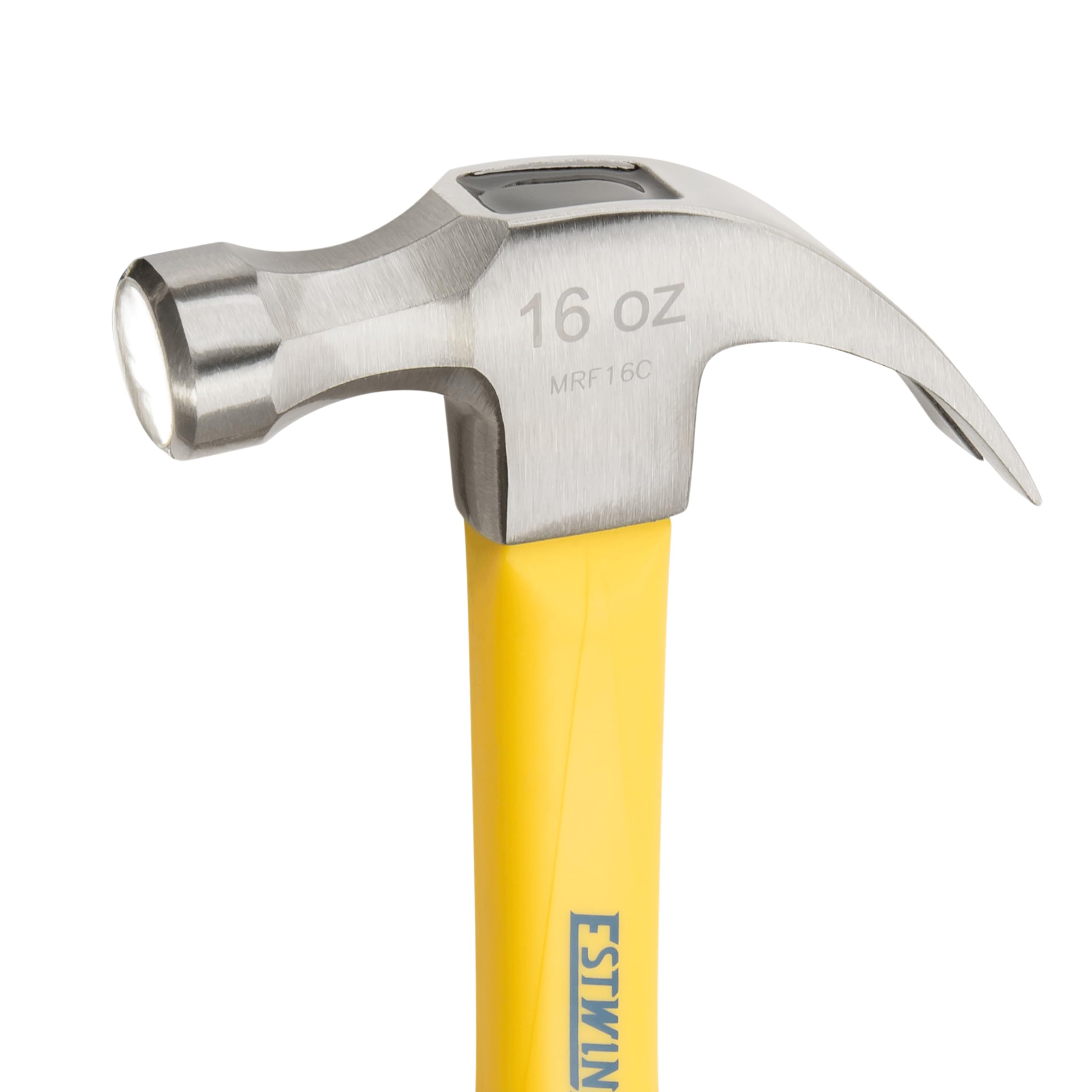 ESTWING Sure Strike Hammer - 16 oz Curved Claw Hammer with Smooth Face & Fiberglass Handle - MRF16C