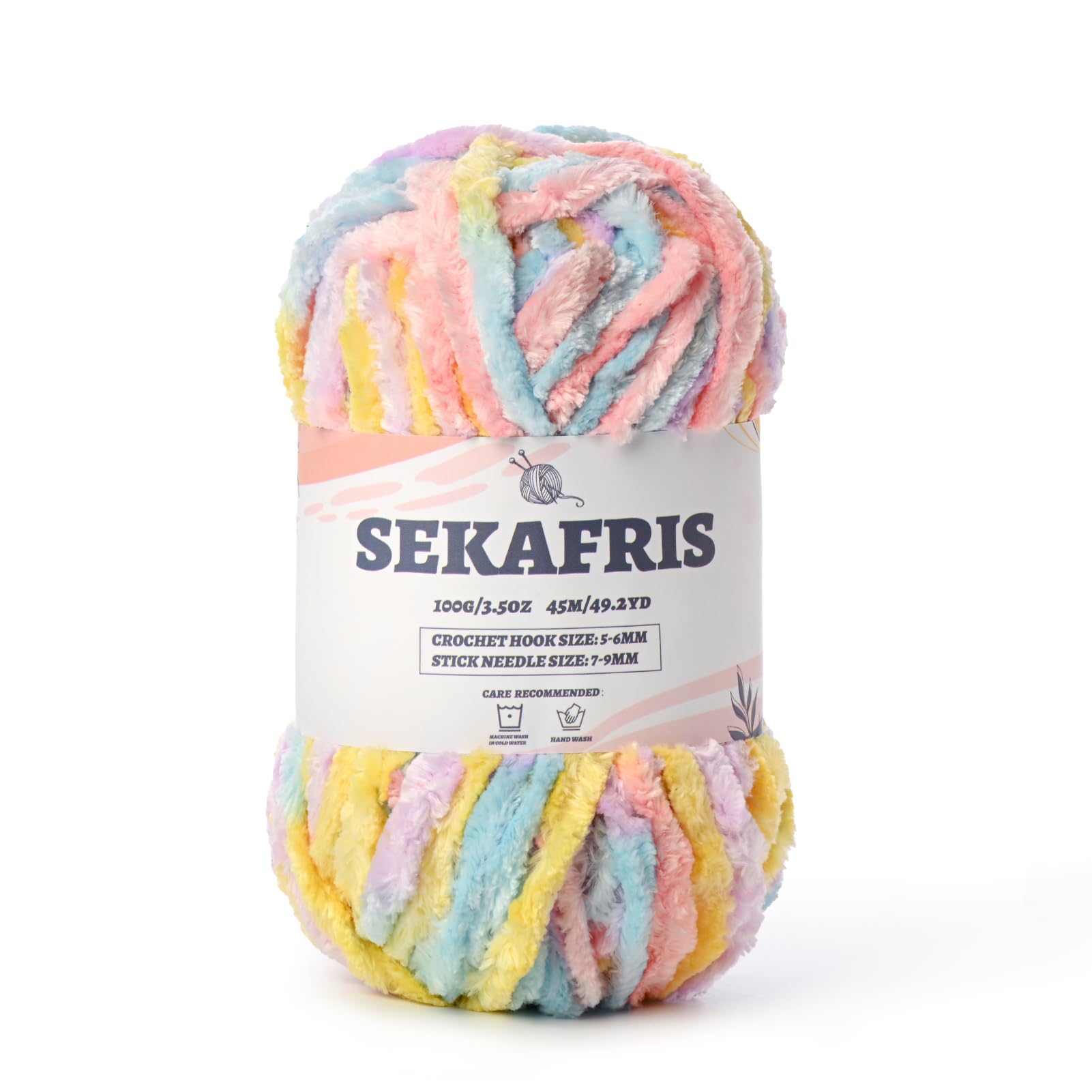 Chenille Velvet Soft Yarn Macaron 1 Pack