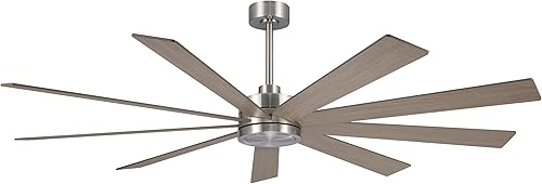 Miniatura 10 de ELEHINSER Ventilador de techo de 84 pulgadas sin luz, motor CC reversible sin ruido de 6 velocidades, ventilador de techo industrial negro de 9