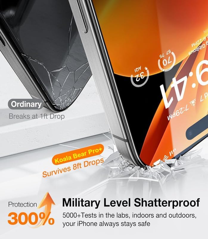 Image of Mr.Shield TI-Fit Tempered Glass Screen Protector Guard for iPhone 15 Pro, [1 Pack] [Easy Auto Alignment Frame] Case Friendly