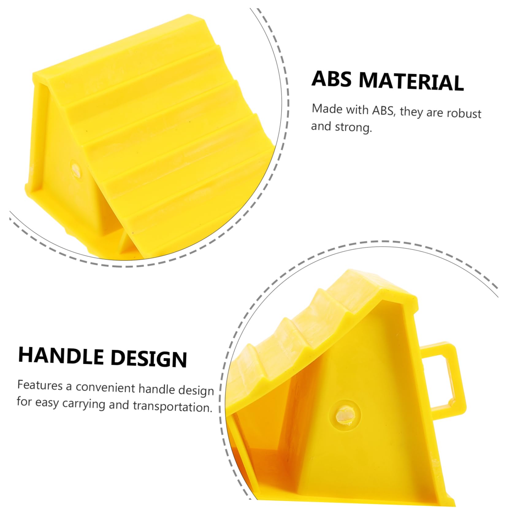 Ciieeo 5 Series Cuña De Neumático RV Calzo De Rueda Pesado Universal Se Detiene Deber Campistas Accesorios Largo Caravanas Almohadillas Cuñas para Ruedas Cámping Abs Amarillo 2 Piezas X 5
