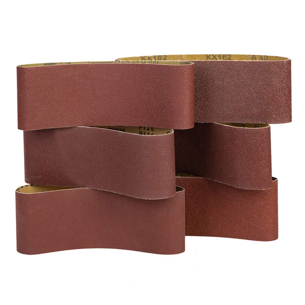 10 Uds 610 * 100mm cintas de lijado abrasivas 40/60/80/100/120/240 cinta de pulido de grano papel de lija bandas abrasivas accesorios de amoladora, 120