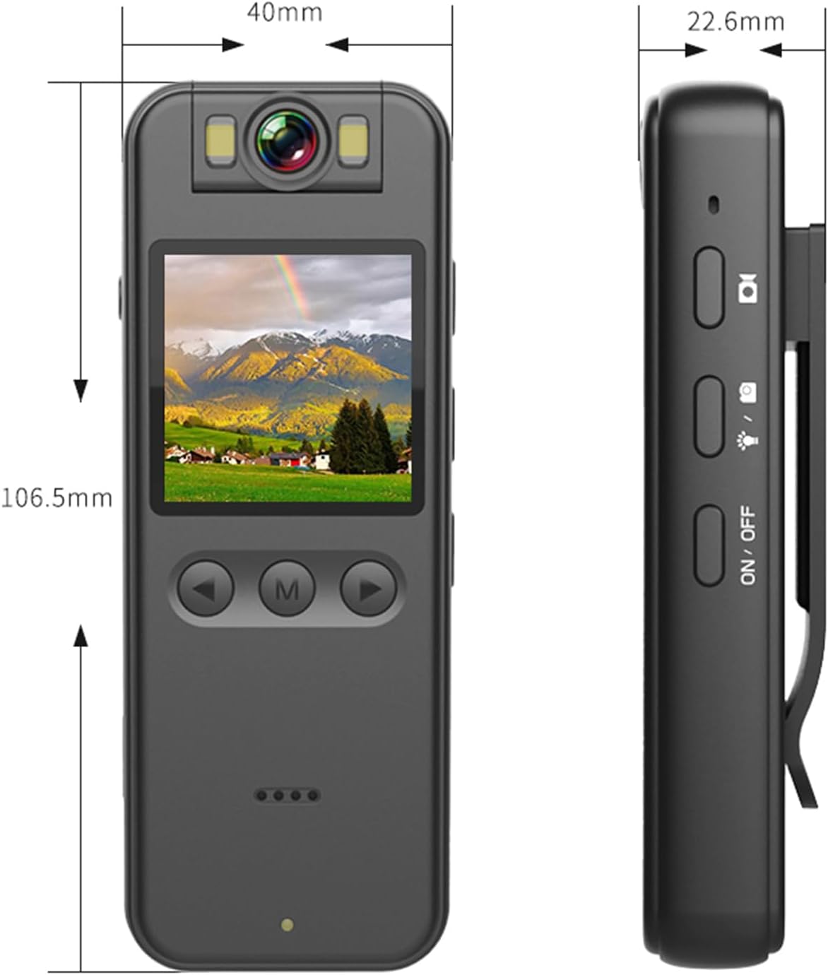 2K Body Camera with Audio and Video Recording Wearable Body Cam WiFi Camera Camcorder with 180° Rotatable Lens Magnetic Back Clip Bicycle Stand for Law Enforcement Delivery Personal Traveling