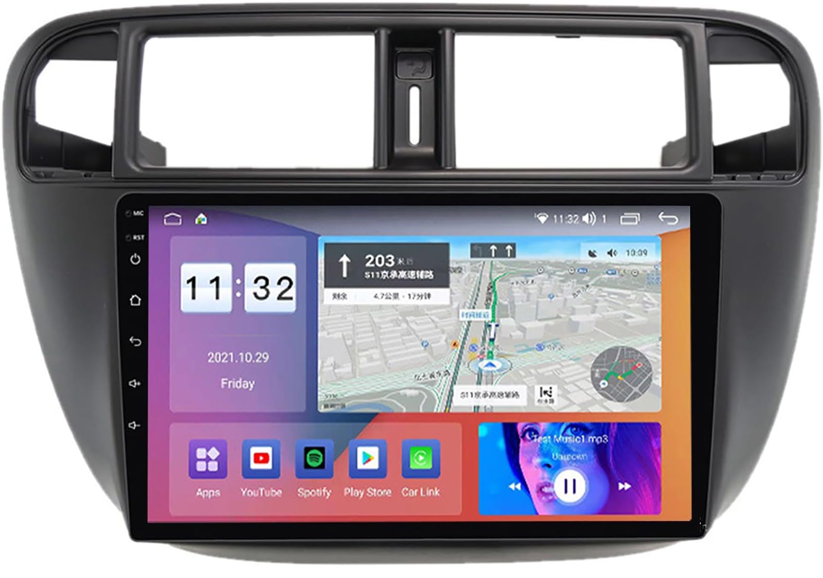 Pantalla Android de 9'' para Honda Civic EJ EK EM con navegación GPS satelital y conexión 4G 5G
