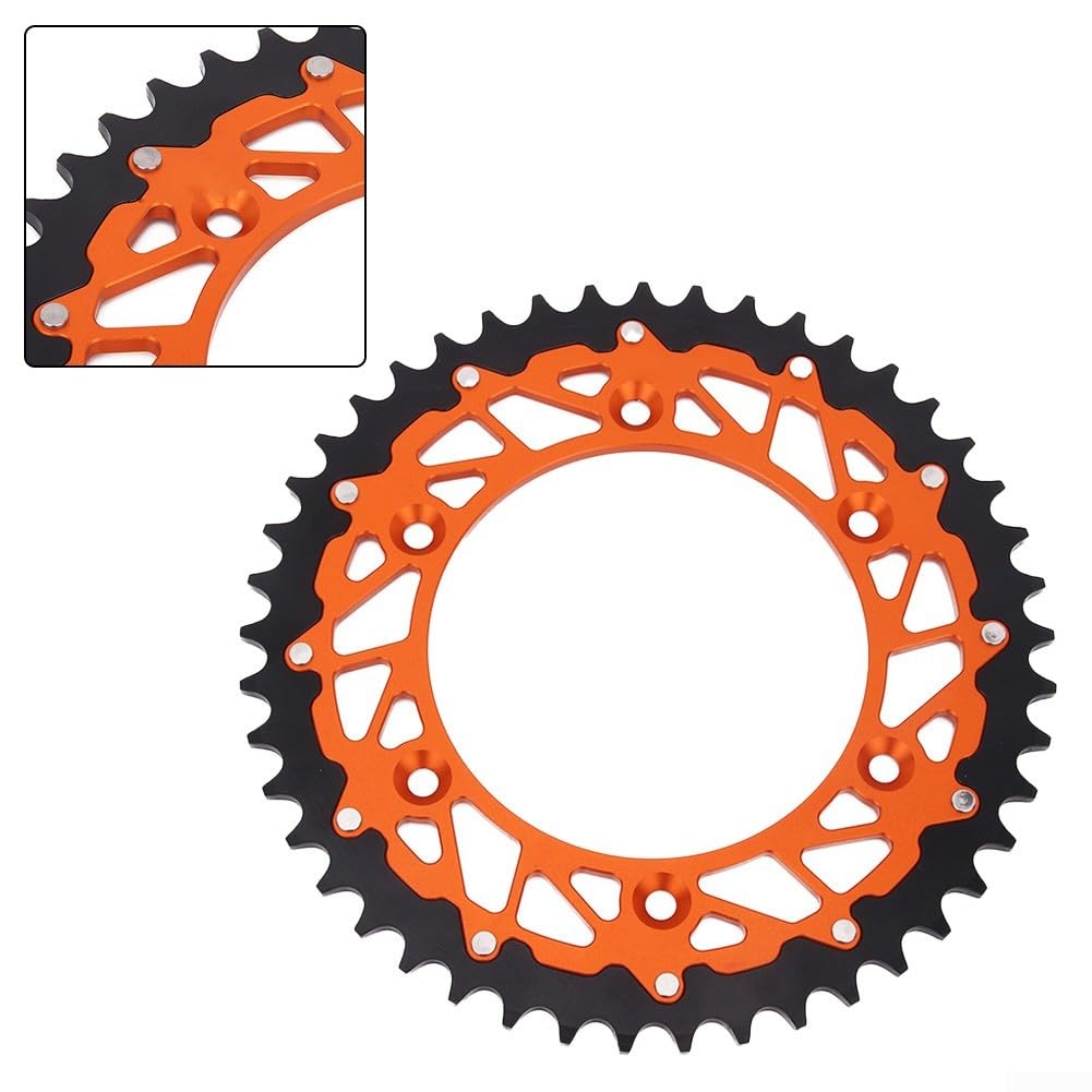 Piñón de aleación de aluminio de acero, 42/45/48/50/52T, para moto de cross EXC MXC SX (42T)