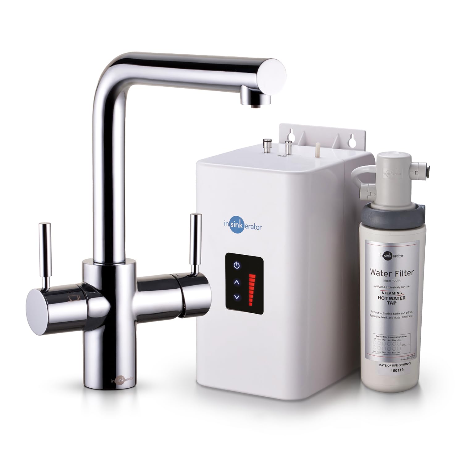 Insinkerator 3In1 Instant Hot Boiling & Mains Water Tap With Boiling Tank Chrome 5056093633255
