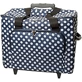 nähmaschinenkoffer für brother PRODUKT-DETAILS: Maße Nähmaschinen-Trolley = 49 x 40 x 25cm | Maße Außentasche = 39 x 28 x 5cm | Design = Polka Dots / blau, weiß