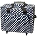 Produktbild Nähmaschinen-Trolley, blau-weiß im Polka Dots Design -- Gepolstert -- Teleskopstange -- Strapazierfähiger Maschinentrolley gepunktet | Universal Nähmaschinen-Trolley, Nähmaschinen-Koffer mit Rollen