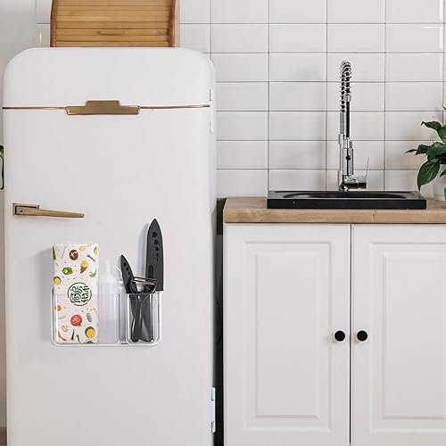 Miniatura 8 de Yeeco - Organizador magnético, transparente de 3.3 x 10 x 6.1 pulgadas, 4 compartimentos de plástico magnético y adhesivo, caja organizadora