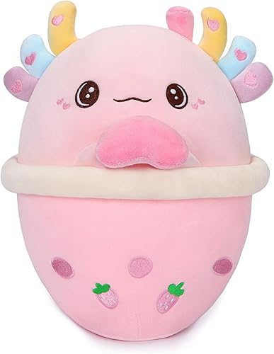 AIXINI Axolotl Boba - Peluche de té de burbujas de 10 pulgadas, lindo y suave juguete de peluche para niños disponible en Yaxa Peru