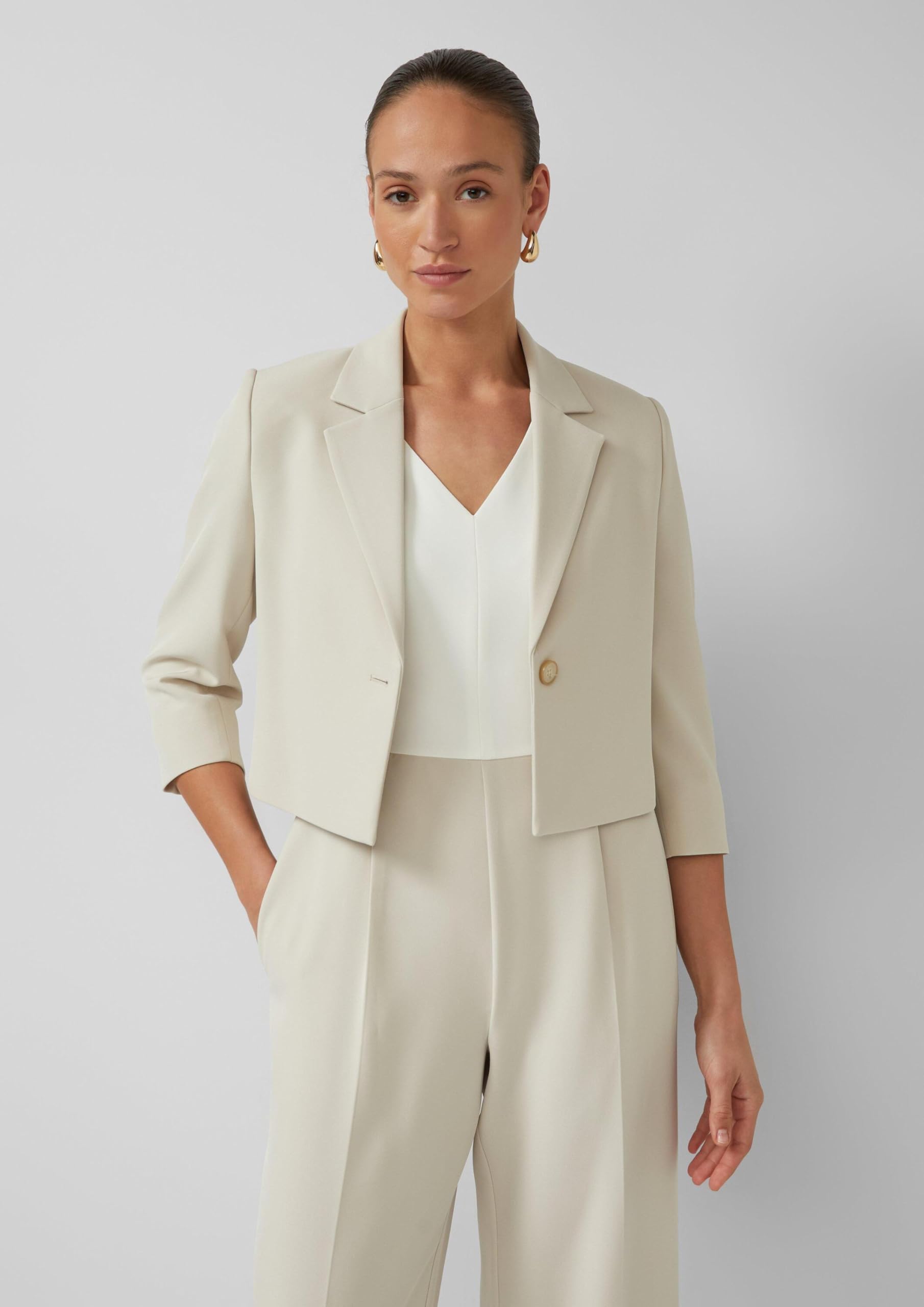 s.Oliver Cropped-Blazer mit 3/4-Ärmeln