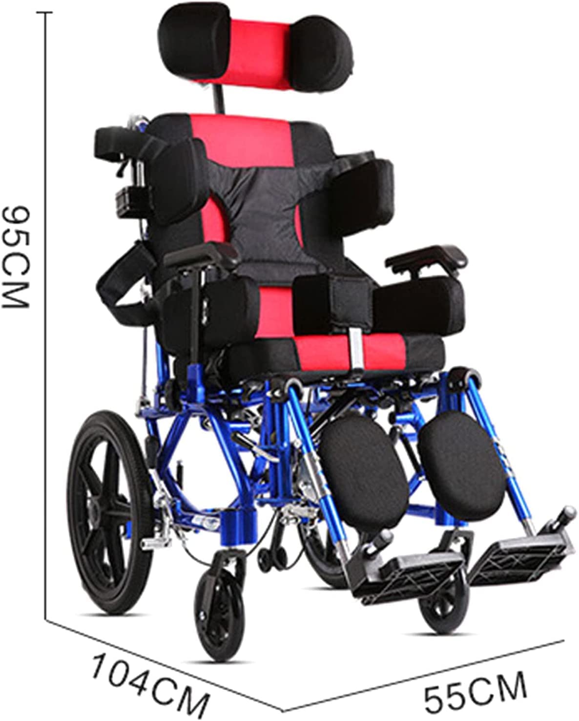 Silla de Ruedas Respalto Silla de Ruedas Reclinable para Adulto/Niño Silla de Ruedas Manual Plegable Ajustable Ultraligera para Discapacitados con Ruedas Traseras Antivuelco Silla de Tránsi