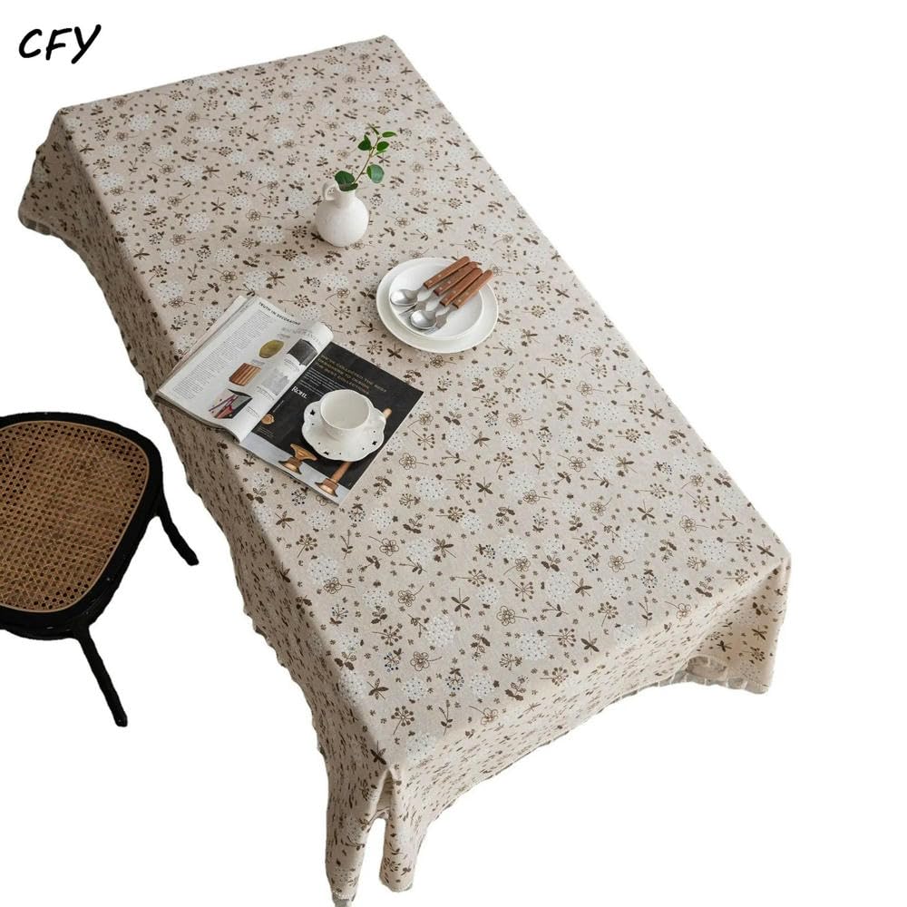 Tovaglia Pastorale con Dente di Leone in Cotone e Lino da 60~300 cm per Tavolo Tovaglia Rettangolare con Copertura per Tavolo da Pranzo in Nappa