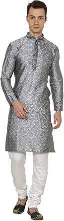 Royal Kurta Men's Jacquard Silk Embroidered Kurta Pyjama