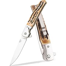 Bear & Son Cutlery 4 1/4" D2 STAG BONE RANCHER SIDELINER