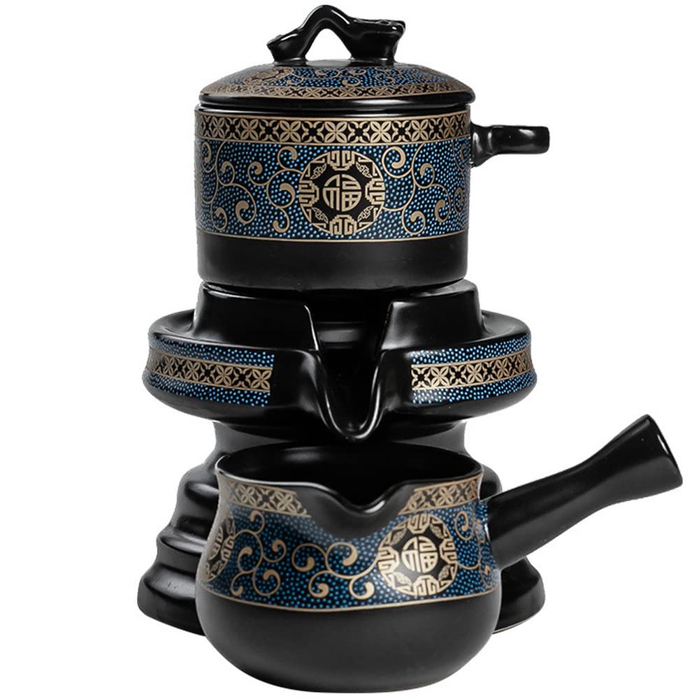vfdaSWQQ Tea set, Ceramic Semi-Automatic Water Diversion Rotating Tea Maker Lazy Teapot Kungfu Set Teapots
