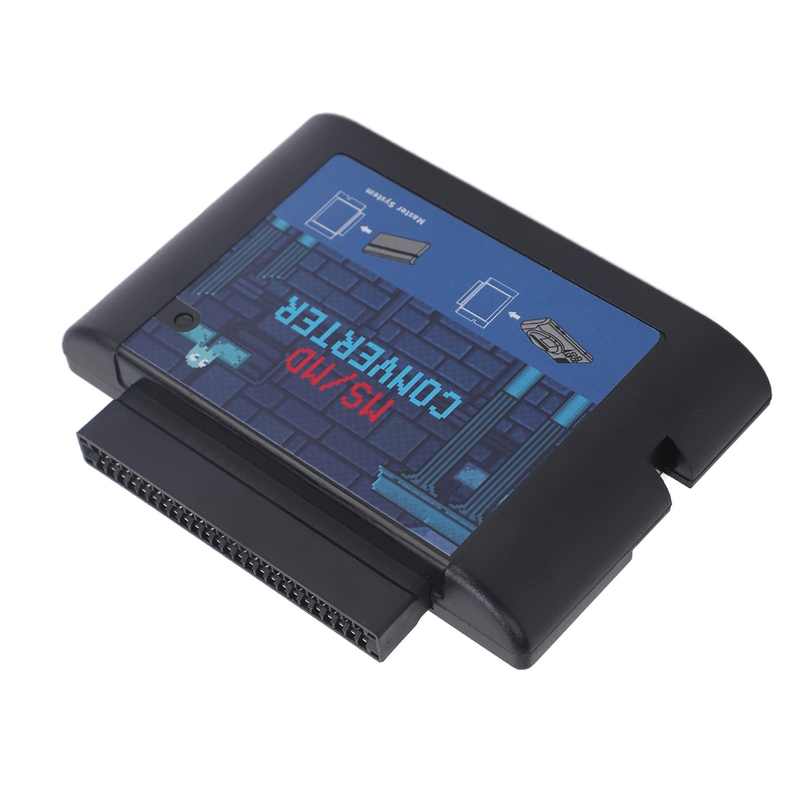 Convertisseur de Carte de Jeu MS/MD, Convertisseur de Cassette Vidéo de Jeu, Convertisseur MS vers MD Compatible pour pour Mega Drive et pour nesis (Black)