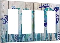 Vista 124 de Cubierta de Interruptor de Luz de 1 Gang con Escena de Flores de Grecia Mediterránea, Dispositivo Individual Basculante/GFCI, Placa Decorativa