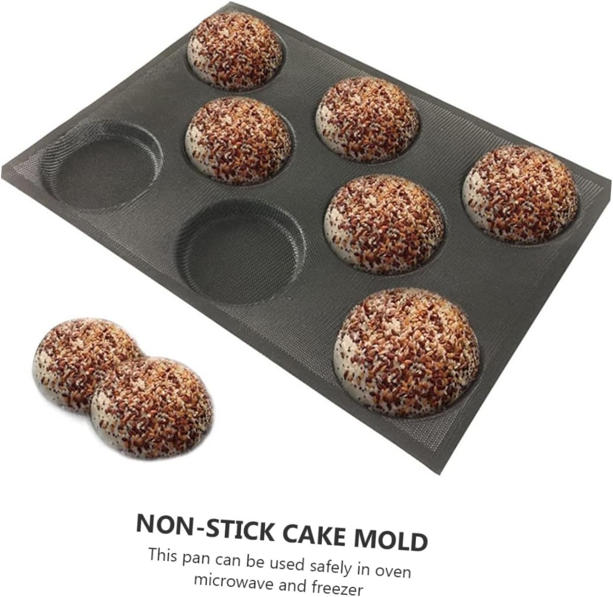 BESTOYARD Silicone Non-Stick Bread Mold for Baking Breathable Hamburger Maker Convenient Kitchen Tool for Home Bakers Black 1 Piece