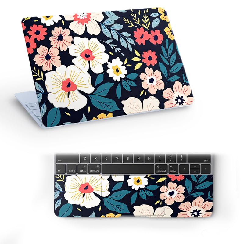 Galaxsia Floral D 137 Full Vinyl Laptop Skin/Sticker/Cover for 17 to 17.3 Inches Laptops Laminated-Removable-HD Quality Compatible for Hp-Dell-Sony-Lenovo-Asus etc.(16.5x11 Inches)