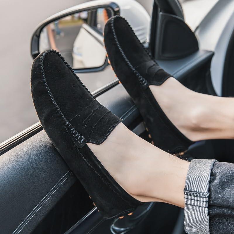 Loafers for Men Round Toe Suede Penny Driving Loafers Flexible Flat Heel Comfortable Outdoor Fashion Slip-on4