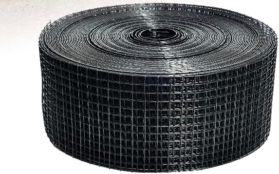 4" PVC Welded Black Wire Mesh, 1/2" x .058", Critter Guard, 4" Width x 100' Length, Wire mesh only no Clips or Screws provided