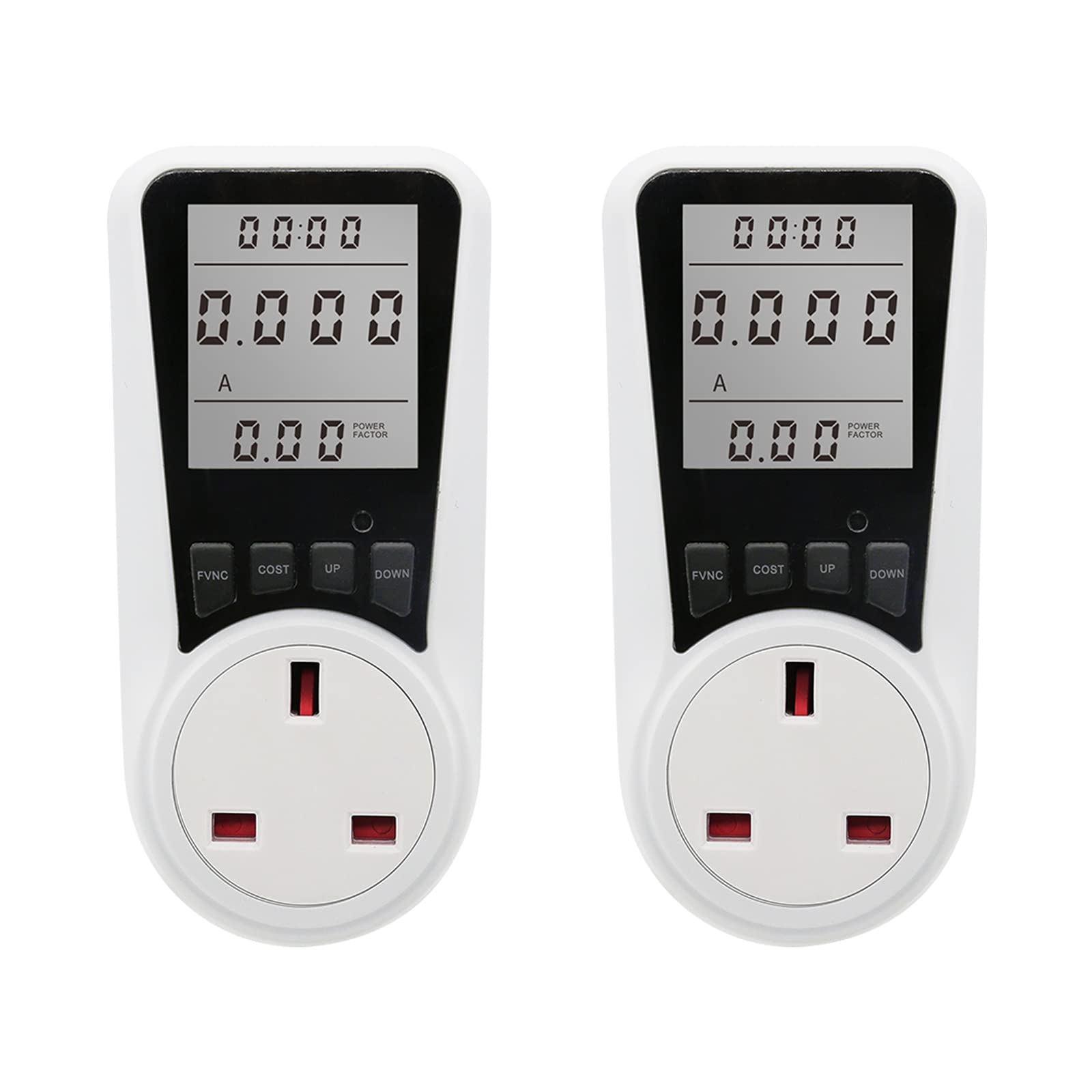 Buy UK Plug Power Meter 2 Pack, Watforsh Electricity Usage Monitor LCD