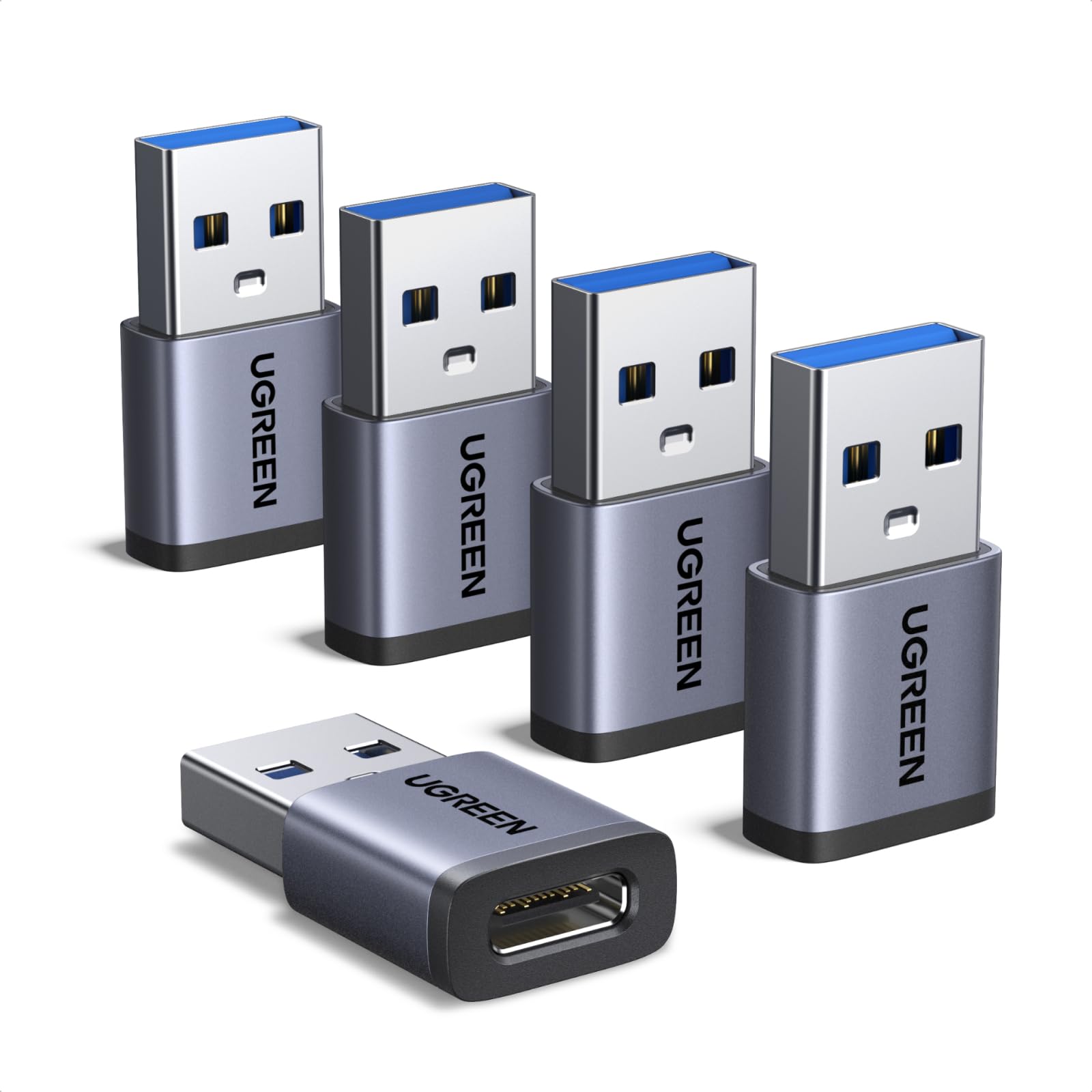 UGREEN USB to USB C Adapter 5 Pack 10Gbps USBC Female to A Male Adapter Type C USB