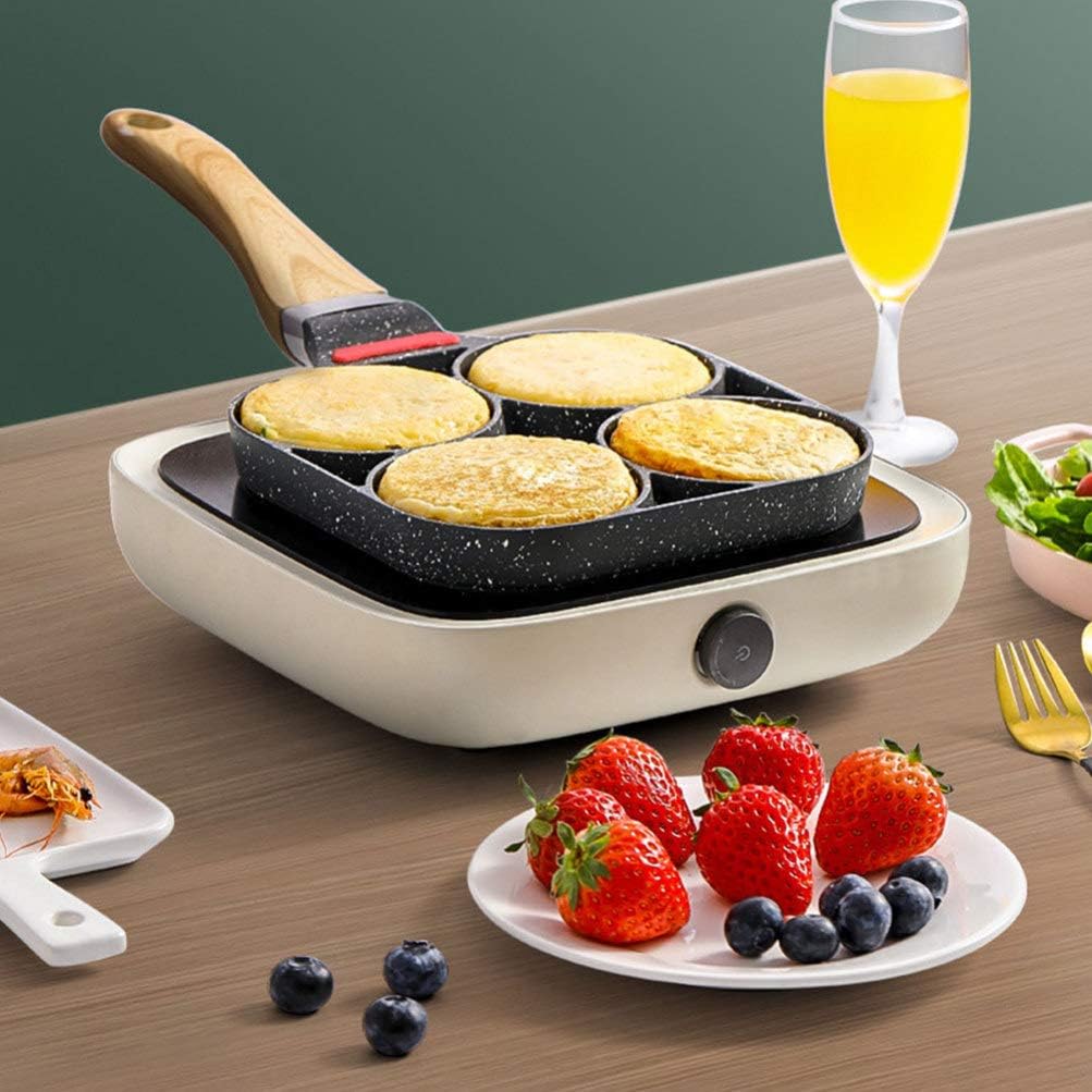 Egg Frying Pan Aluminum Omelet Pan Fried Egg Skillet cake Non Stick Cooker for Breakfast, cake, Hamburger, Sandwiches, Suitable for Gas Stove & Induction Cookware