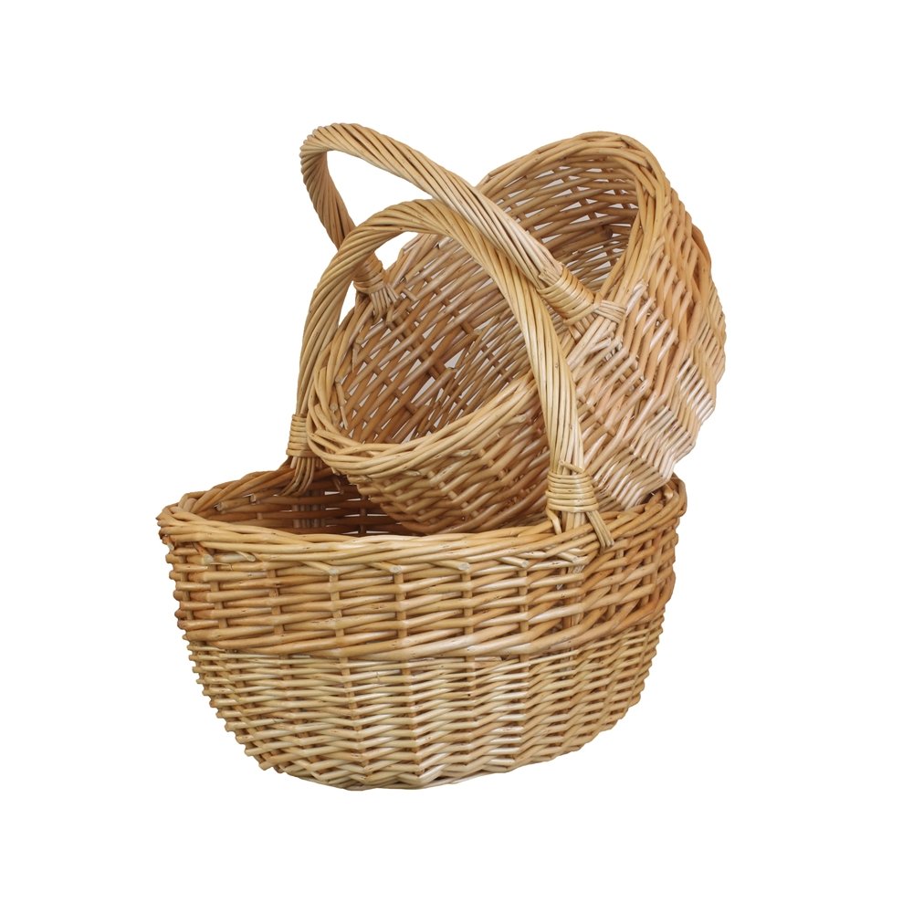 Red Hamper Brown Wicker Shopping Basket, Small