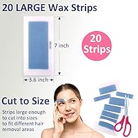 Vista 3 de Tiras de cera para depilación (20 unidades), kit de depilación brasileña fría en casa para hombres y mujeres, piernas, cuerpo, espalda, bikini