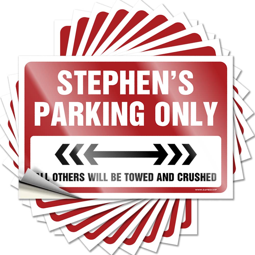Personalized Saying Aesthetic Decals, Spring Outdoor Decor Cute Pattern Design for Alcohol Notebook | Hard Removable Vinyl Stephen's Parking Only(6X9CM)