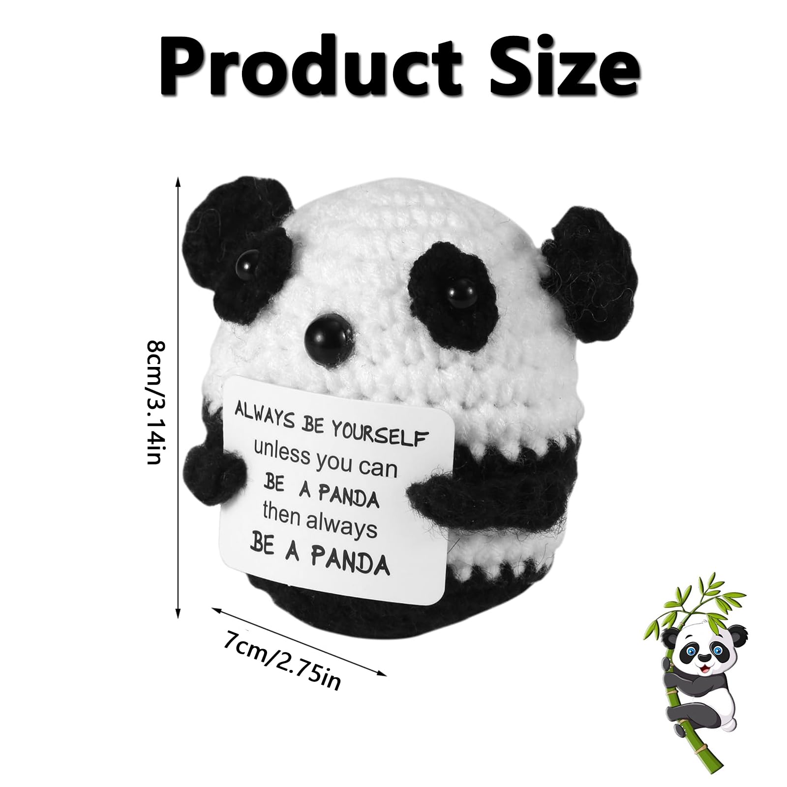 JBL JDWD 2 Pcs Positive Affirmation Gifts, Easy to Carry, Suitable for Encouragement Gifts to Friends and Relatives (1 Panda) - Image 2