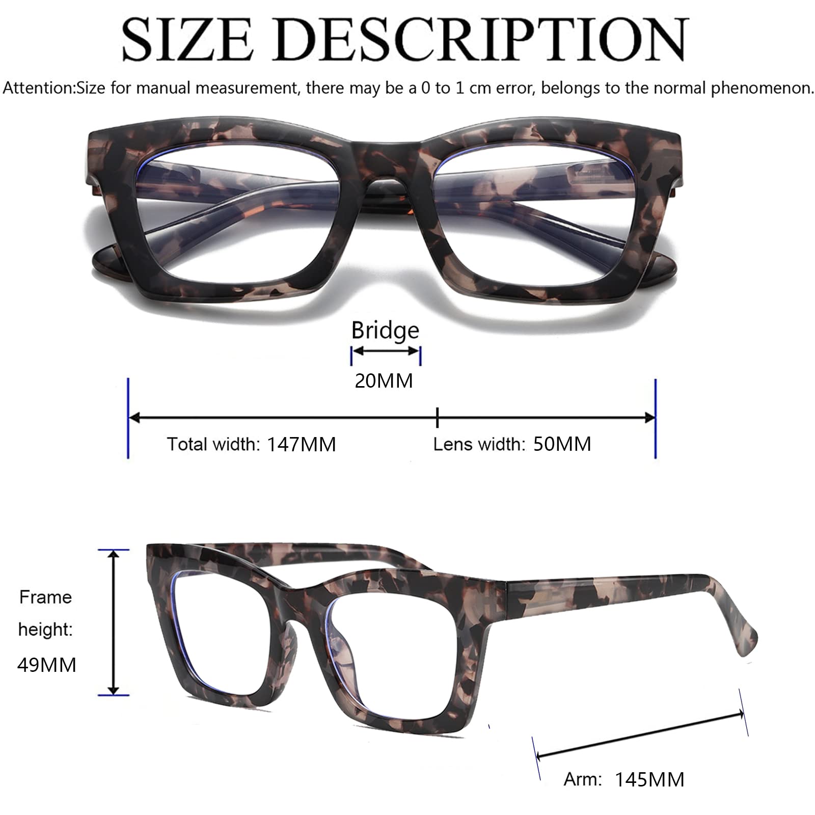 Hubeye 2 Pacco Occhiali Anti Luce Blu da Donna Rettangolari Retrò alla moda Occhiali per computer con la Custodia in tessuto