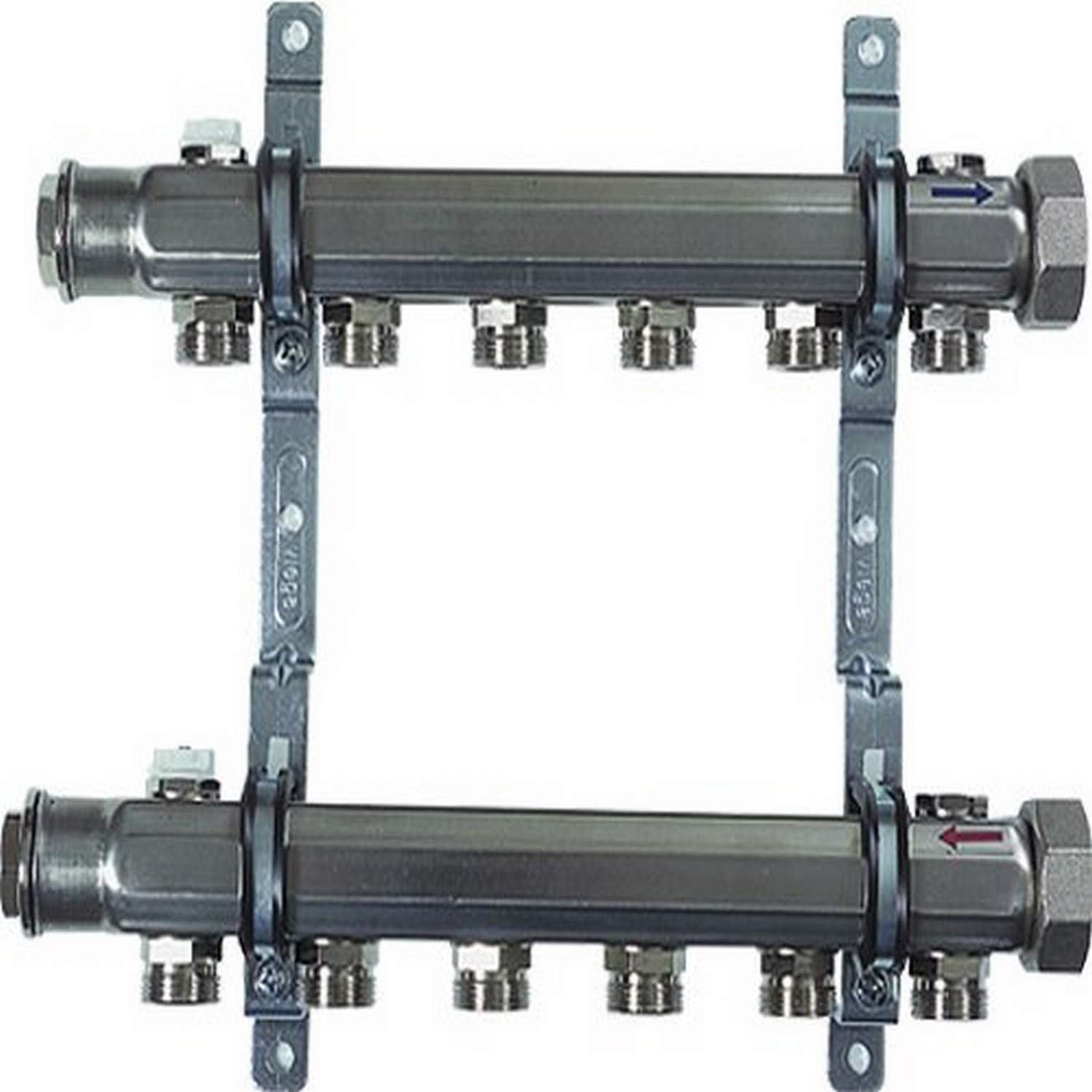 Viega 16504 ProRadiant colector sin válvula de acero inoxidable con 6 no. de tomacorrientes