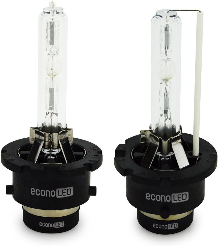 econoLED D2C D2S D2R 6000K Xenon HID Replacement Bulbs Metal Chassis Diamond White 35W 12V Car Auto Headlight Lamps Head Lights