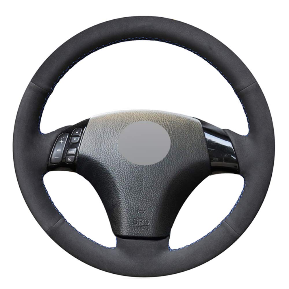 LEIDADA Black Suede DIY Hand stitched Car Steering Wheel Cover, for Mazda 3 Axela 2004 2009, for Mazda 5 2004 2010, for Mazda 6 Atenza, for Mazda MPV