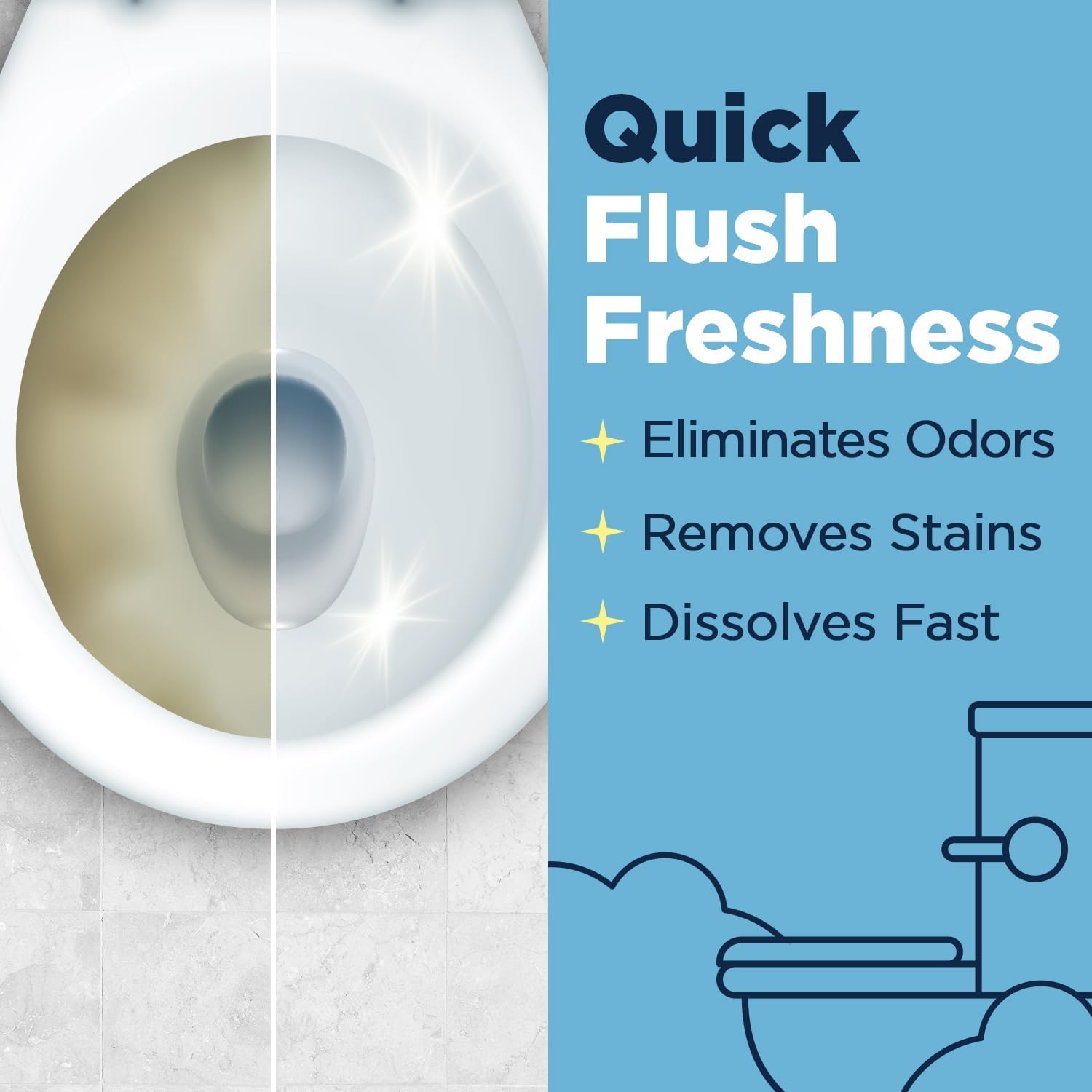 Nature Clean Non-Toxic Toilet Bowl Cleaner Strips, Plastic-Free, Natural, Septic Safe, Zero Waste, Refresh Toilets & Bathroom with Fresh Scent, 36 + 9 Pack