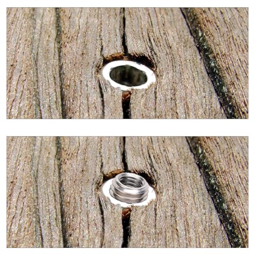 Gewindeeinsatz M12 auf M8, Gewindeadapter x 1,75 Außengewinde Reduziermutter M8 1,25 Innengewinde Einsätze Edelstahl Reparaturhülse Reduzierstück Konversion Muttern Werkzeug 18mm Länge 10 Stuck